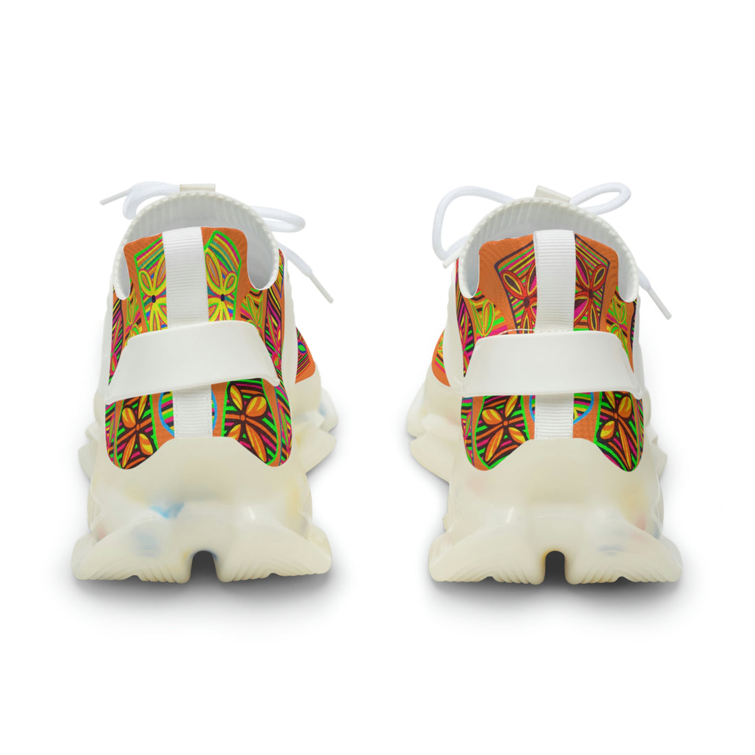 Peach Deco Print OTT Men's Mesh Knit Sneakers