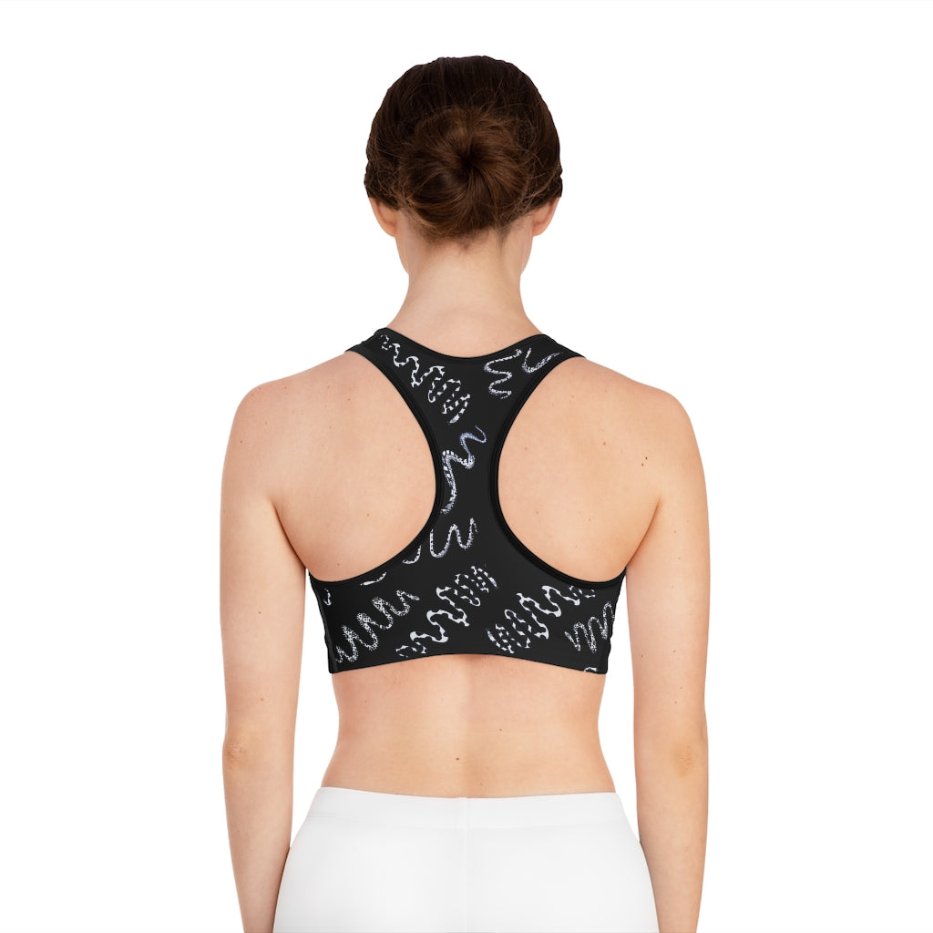 black snake print sports bra