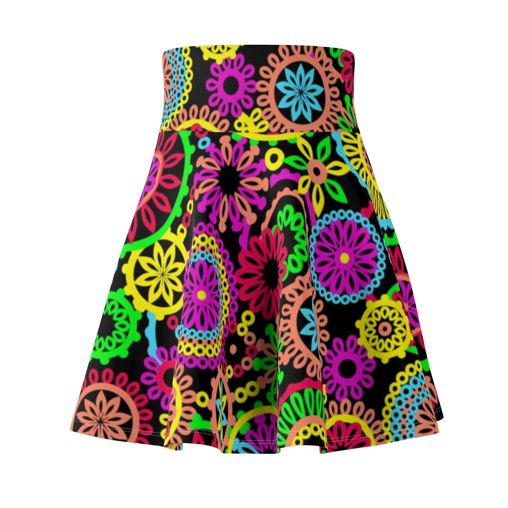 70s Vibe Black Skater Skirt