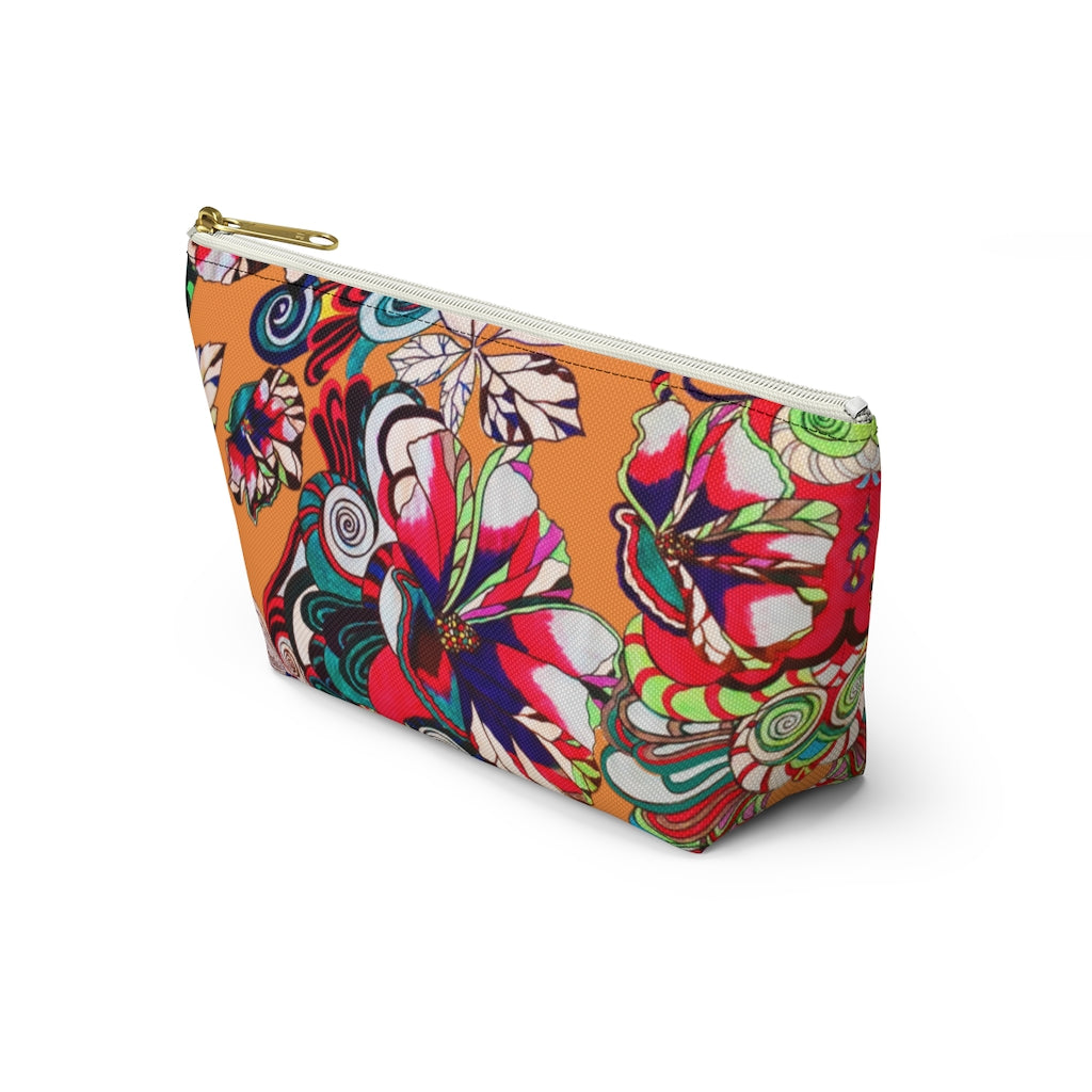 Floral Pop Peach Accessory Pouch