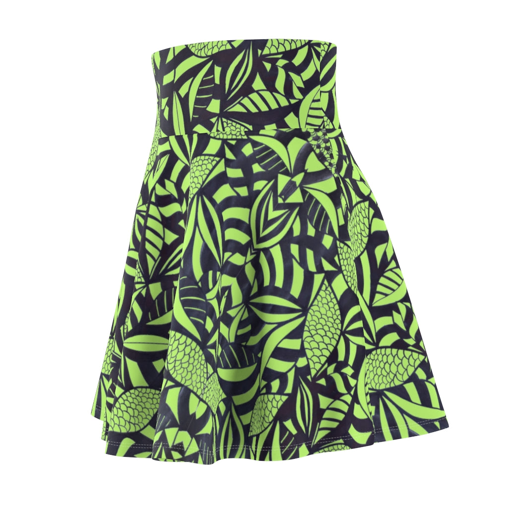 Tropical Minimalist Lime Skater Skirt