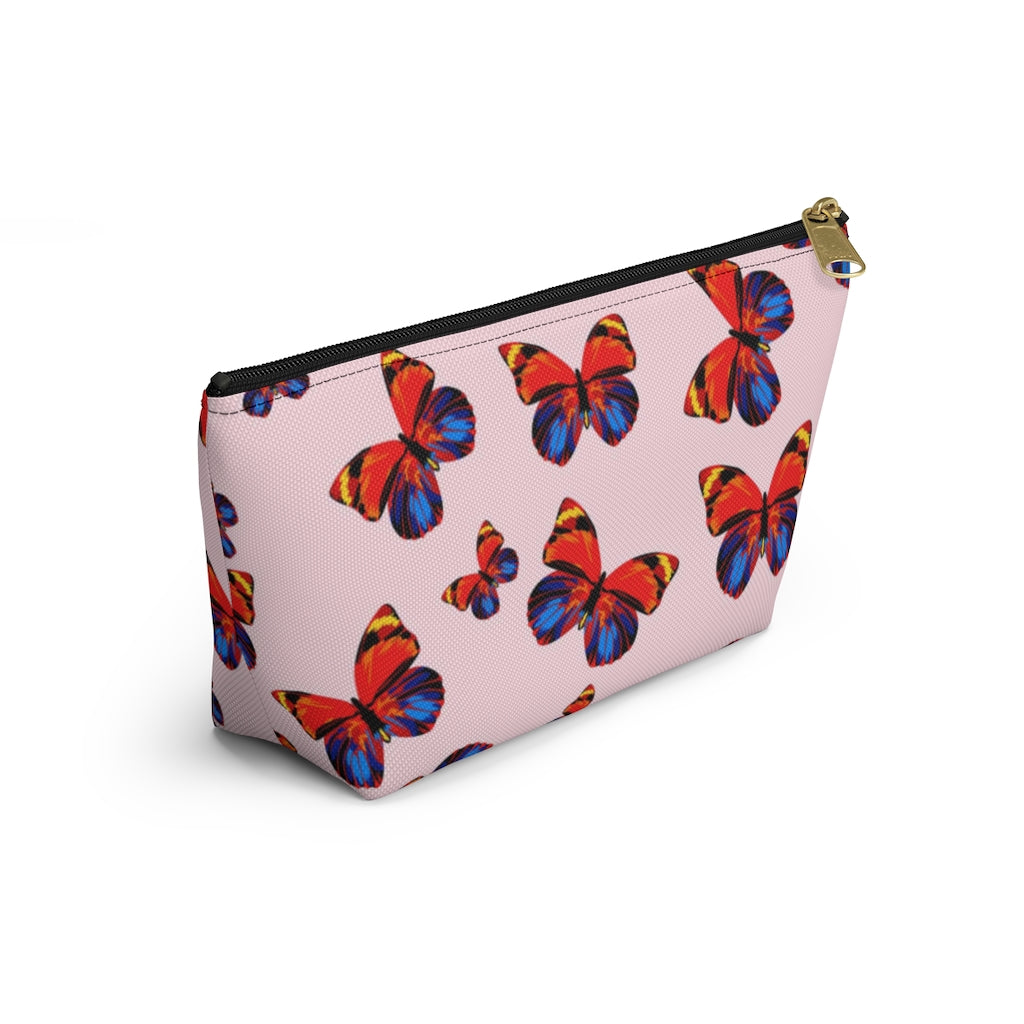 Tangerine Butterflies Accessory Pouch