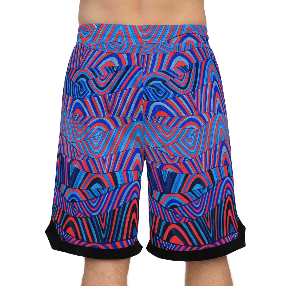 Vermillion Sonic Basketball Rib Shorts (AOP)