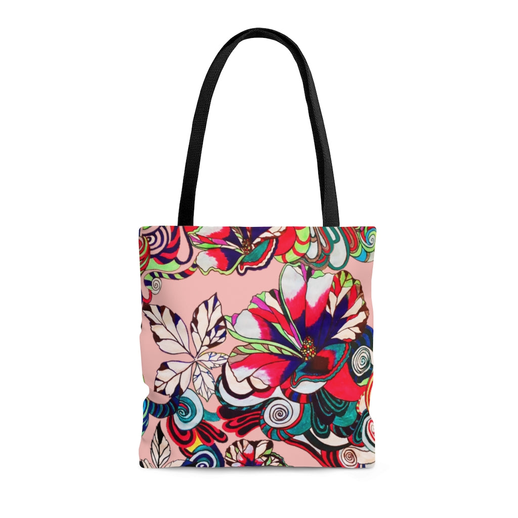 AOP Artsy Floral Pop Blush Tote Bag