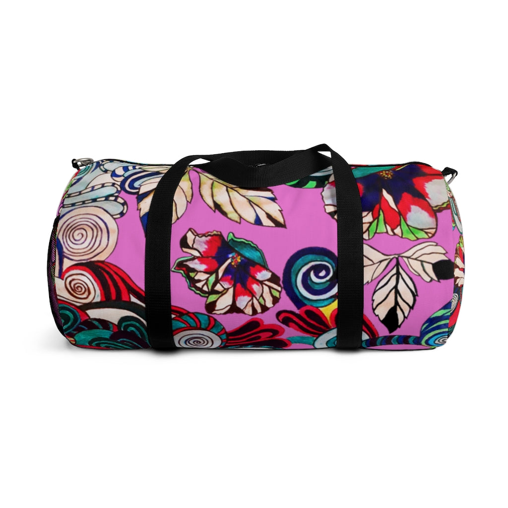 Artsy Floral Pop  Rose Duffel Bag
