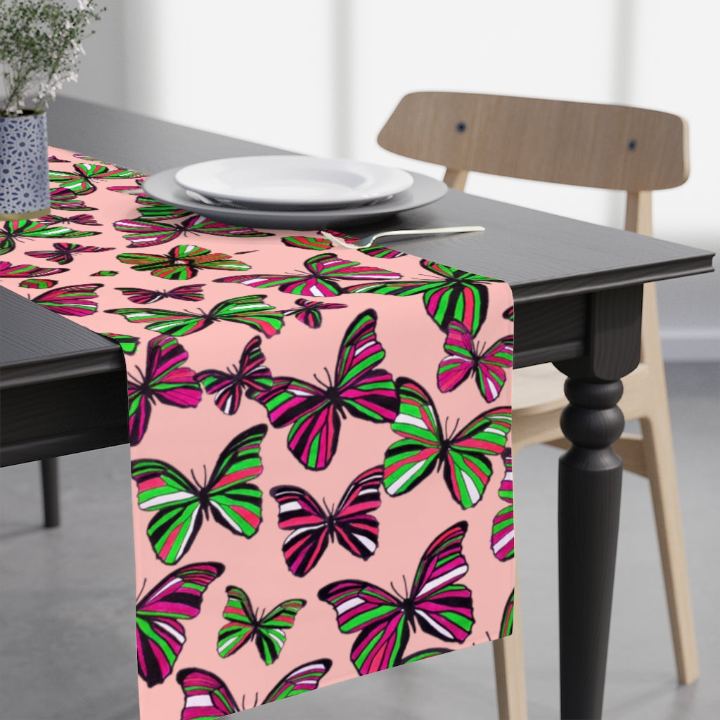 Butterflies Blush Table Runner