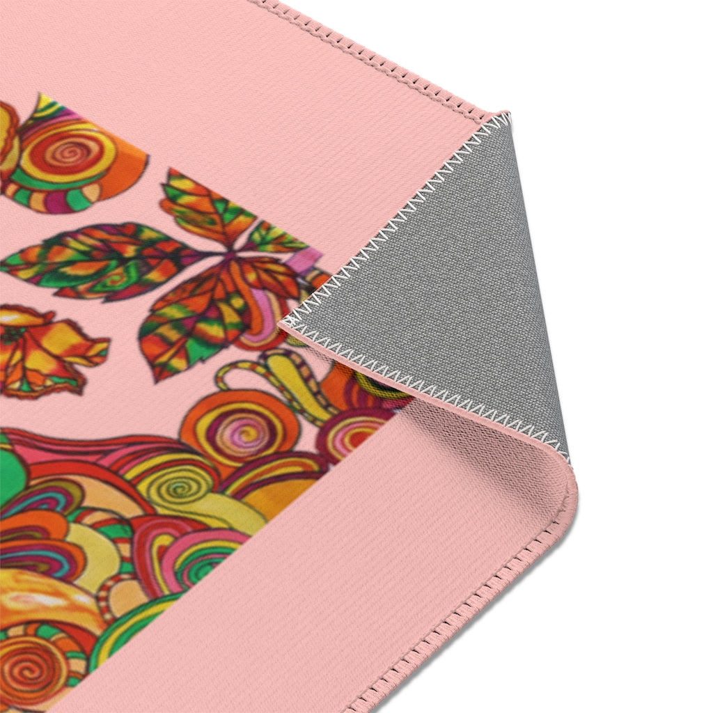 Artsy Floral Blush Area Rug