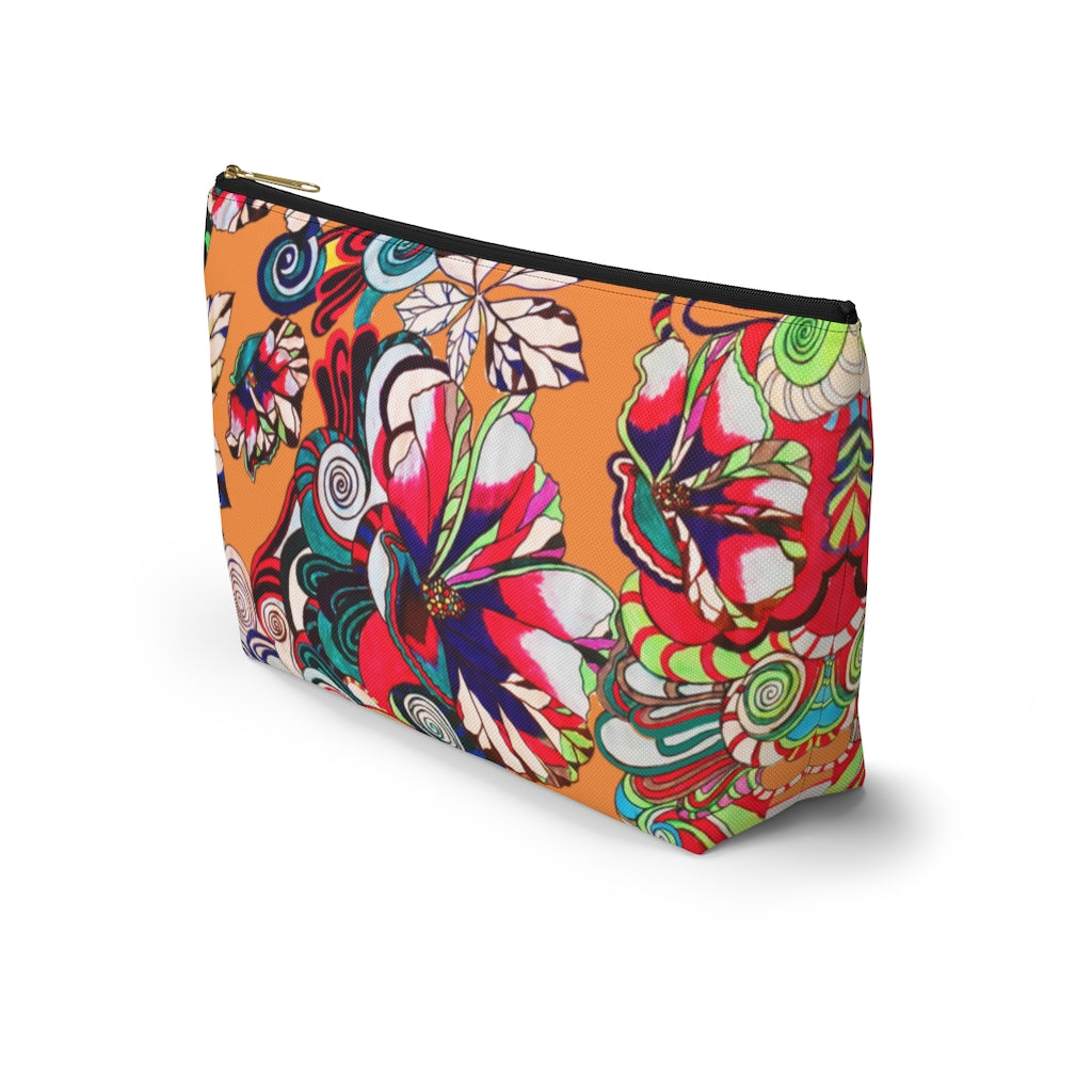 Floral Pop Peach Accessory Pouch