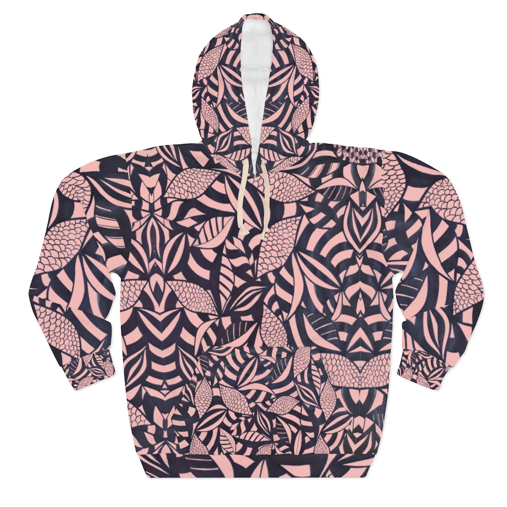 Unisex Tropical Minimalist Blush Pullover Hoodie