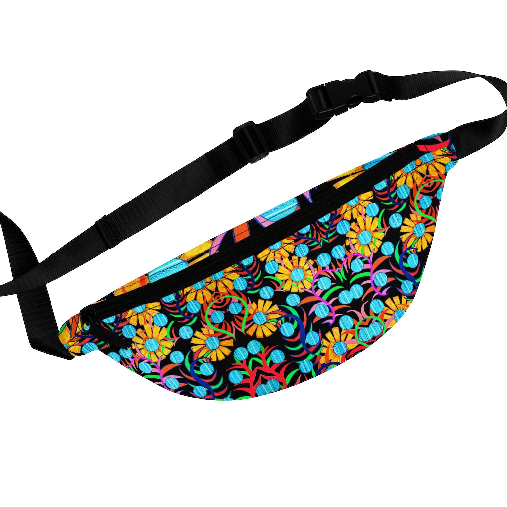 Sunflower Black Fanny Pack