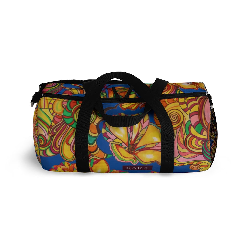 Artsy Floral Royal Blue Duffel Bag
