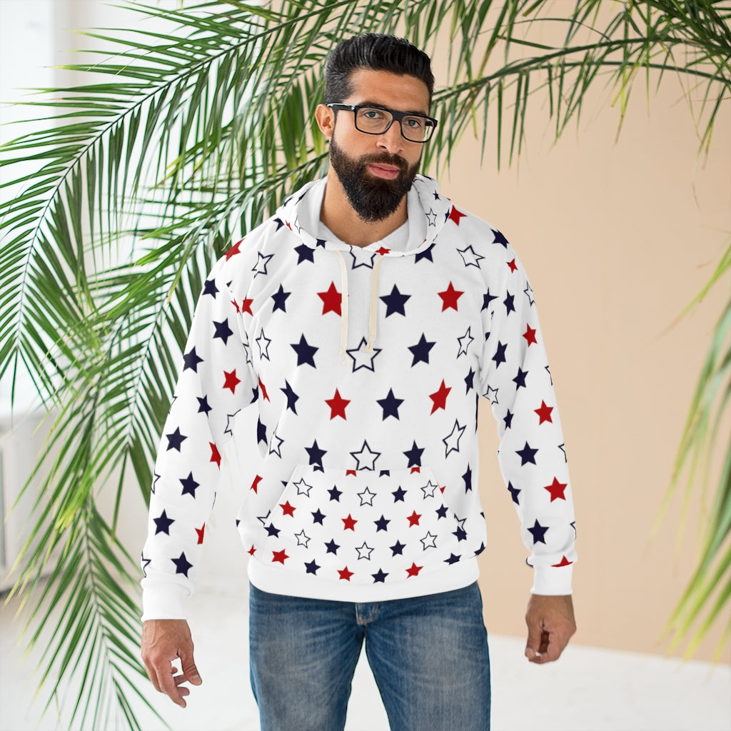 Unisex Star Lit Pullover White Hoodie