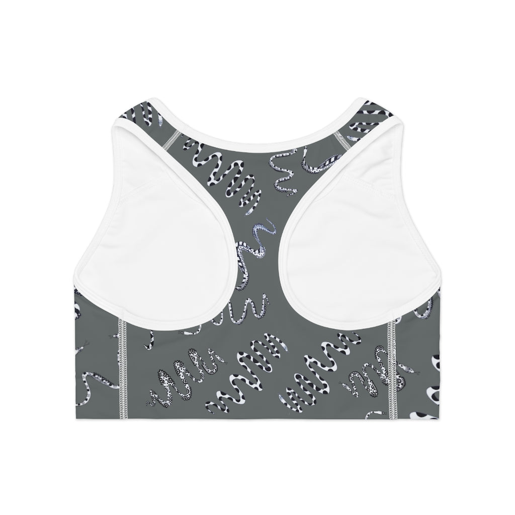 Ash Snake Print (AOP) Sports Bra