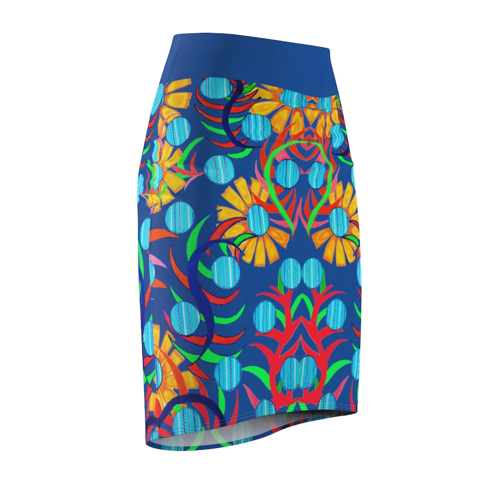 Sunflower Blue Pencil Skirt