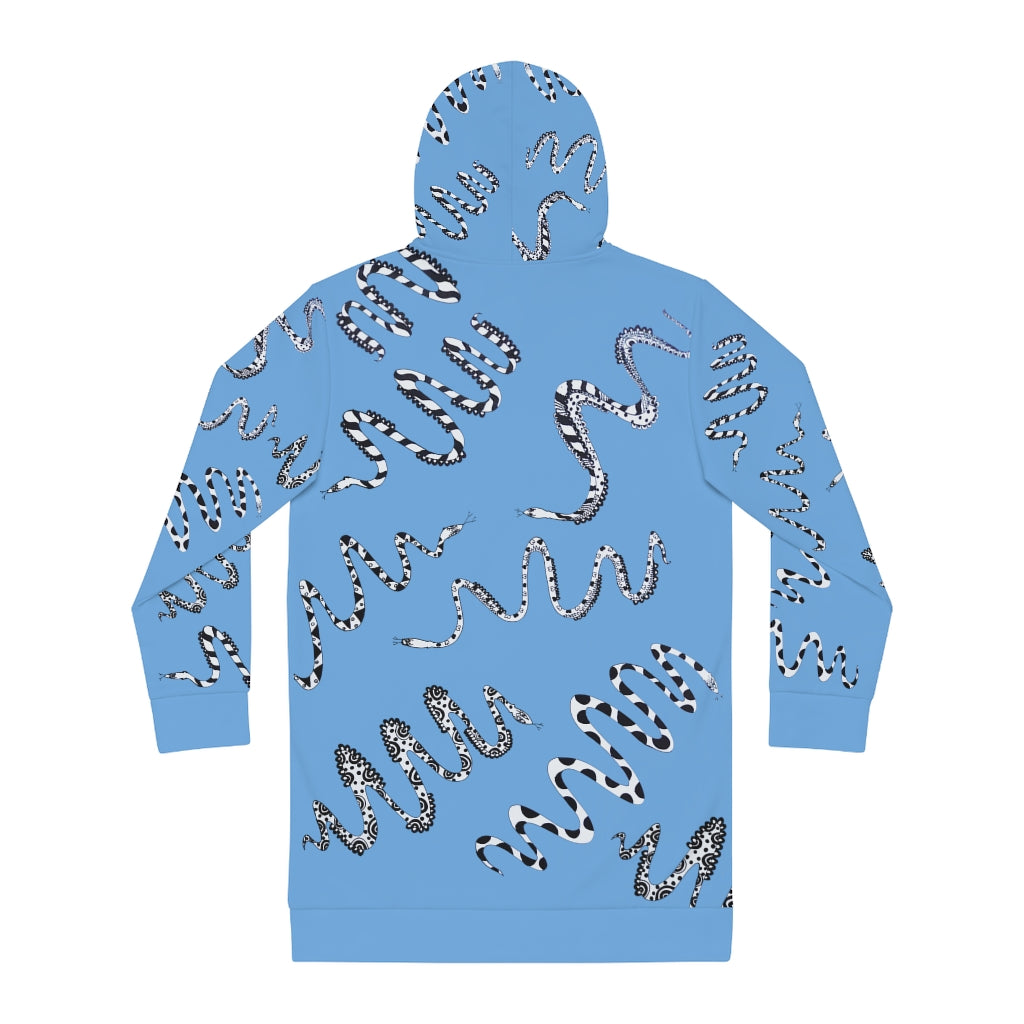 Sky Snake Print Hoodie Dress