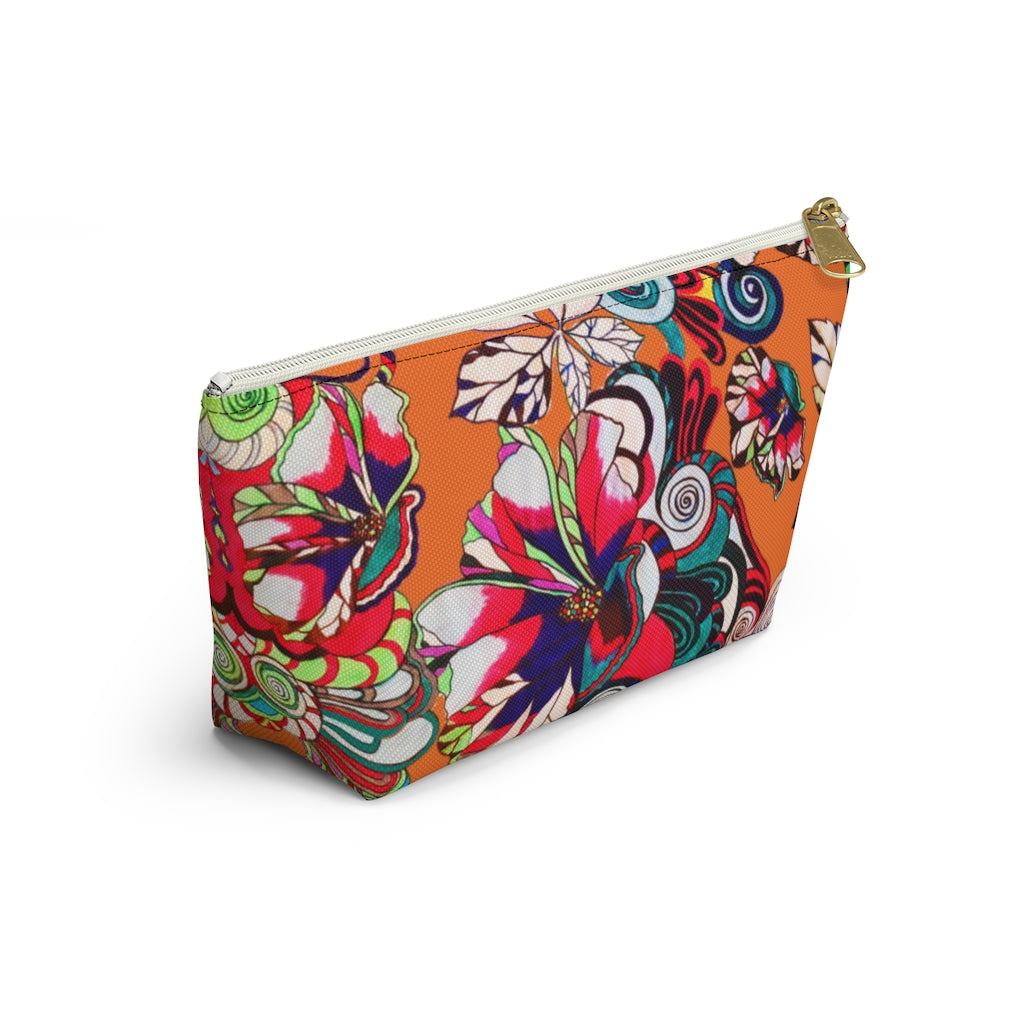 Floral Pop Orange Accessory Pouch