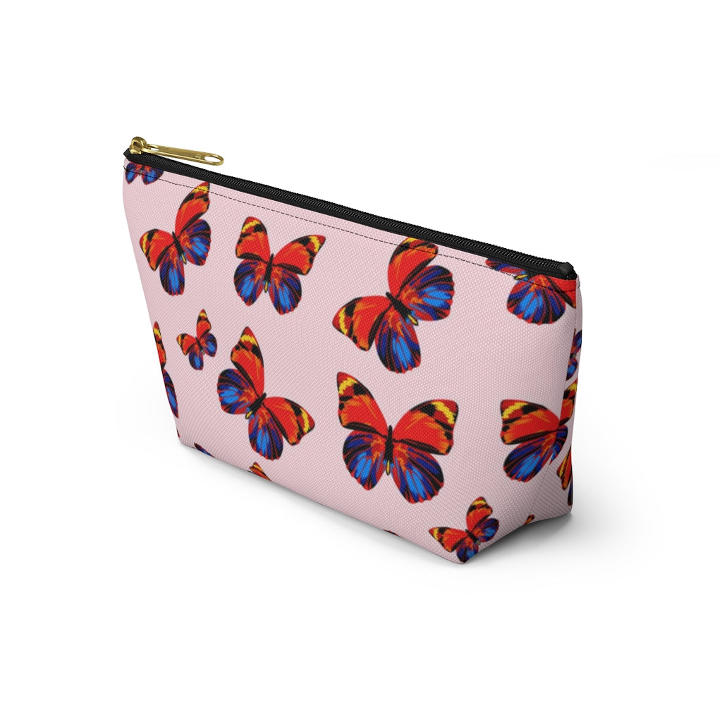 Tangerine Butterflies Accessory Pouch