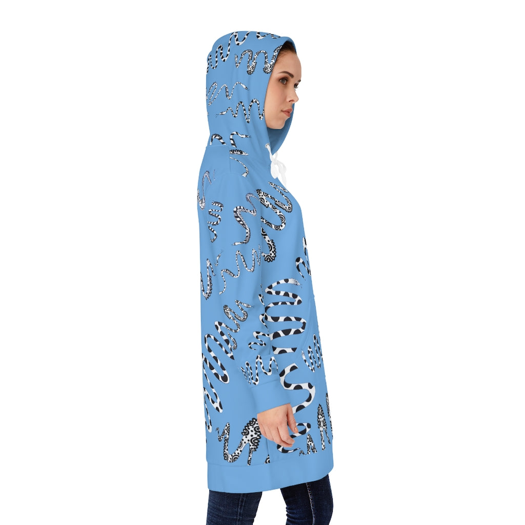 Sky Snake Print Hoodie Dress