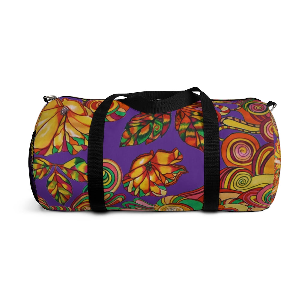 Artsy Floral Purple Duffel Bag