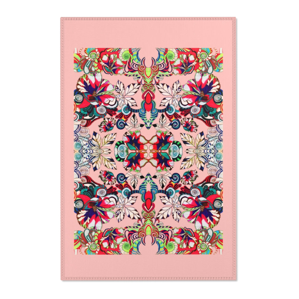 Artsy Floral Pop Blush Area Rug