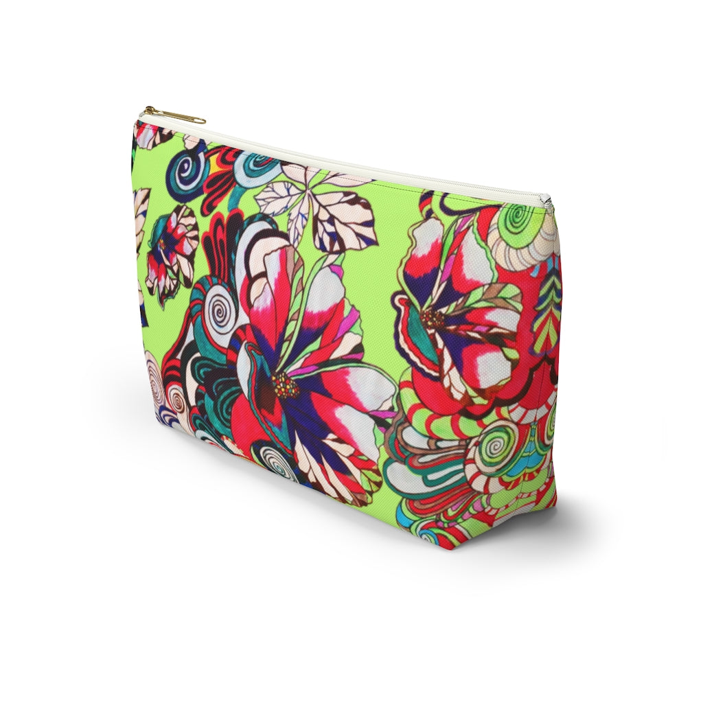 Artsy Floral Pop Lime Accessory Pouch