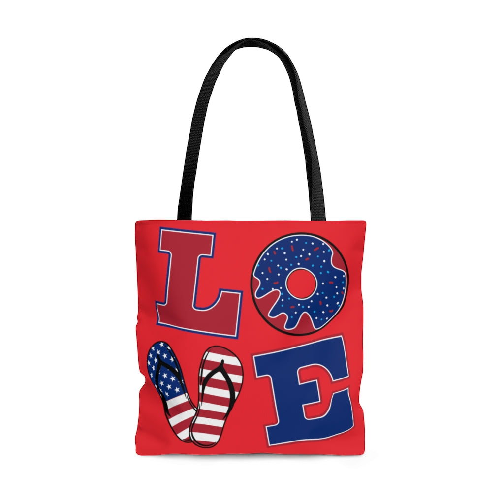 AOP American Love Scarlet Tote Bag