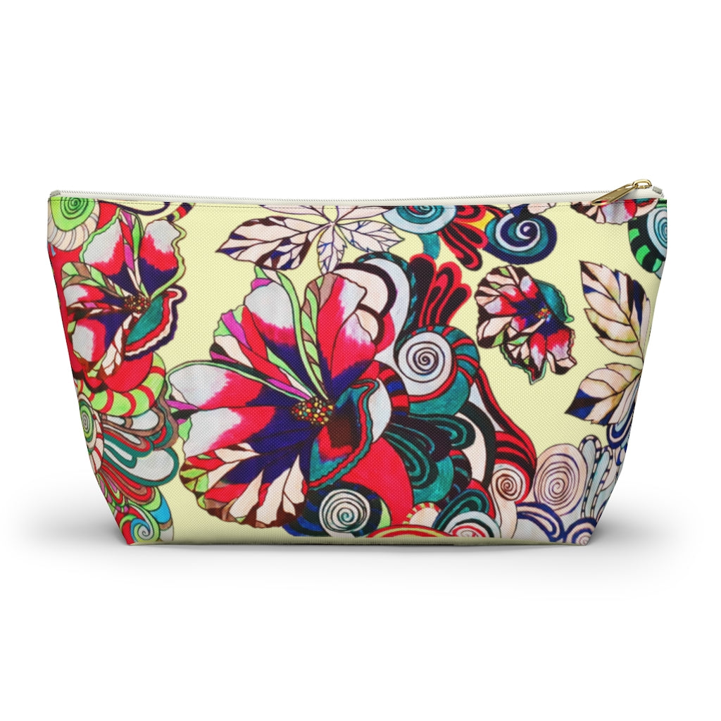 Floral Pop Cream Accessory Pouch