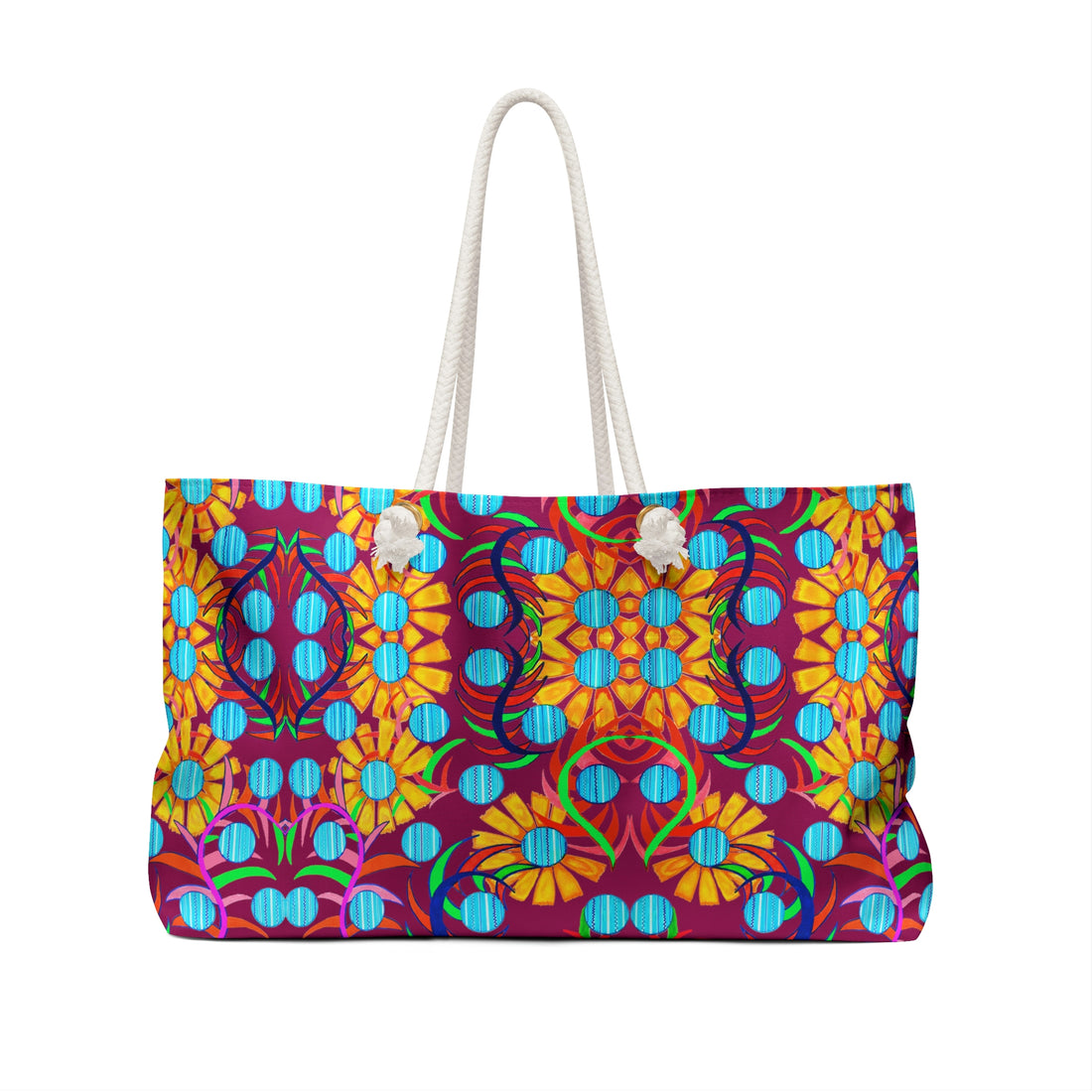Orchid Sunflower Weekender Open Beach Tote Bag