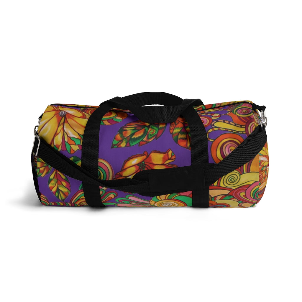 Artsy Floral Purple Duffel Bag