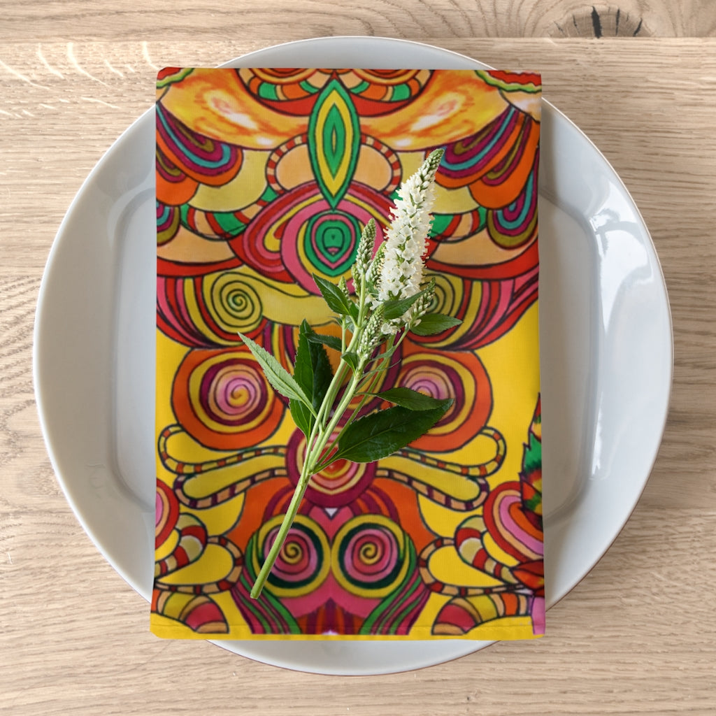 Yellow Artsy Floral Napkin