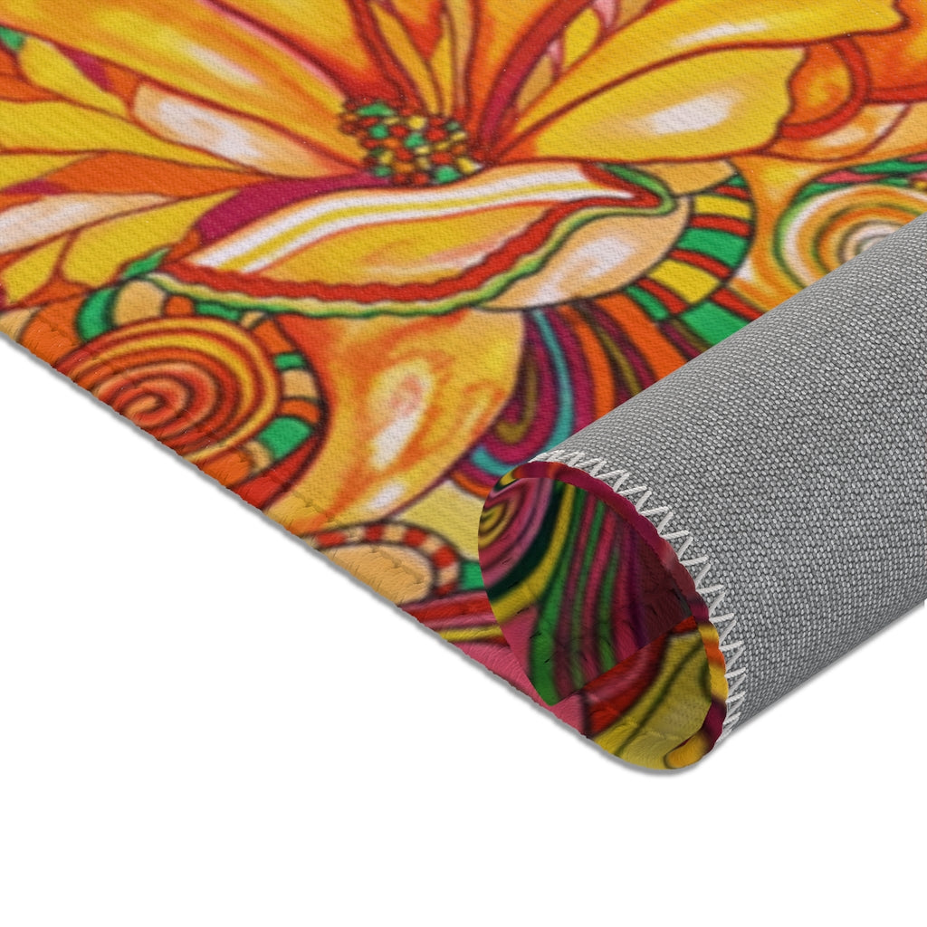 Artsy Floral Marsala Area Rug