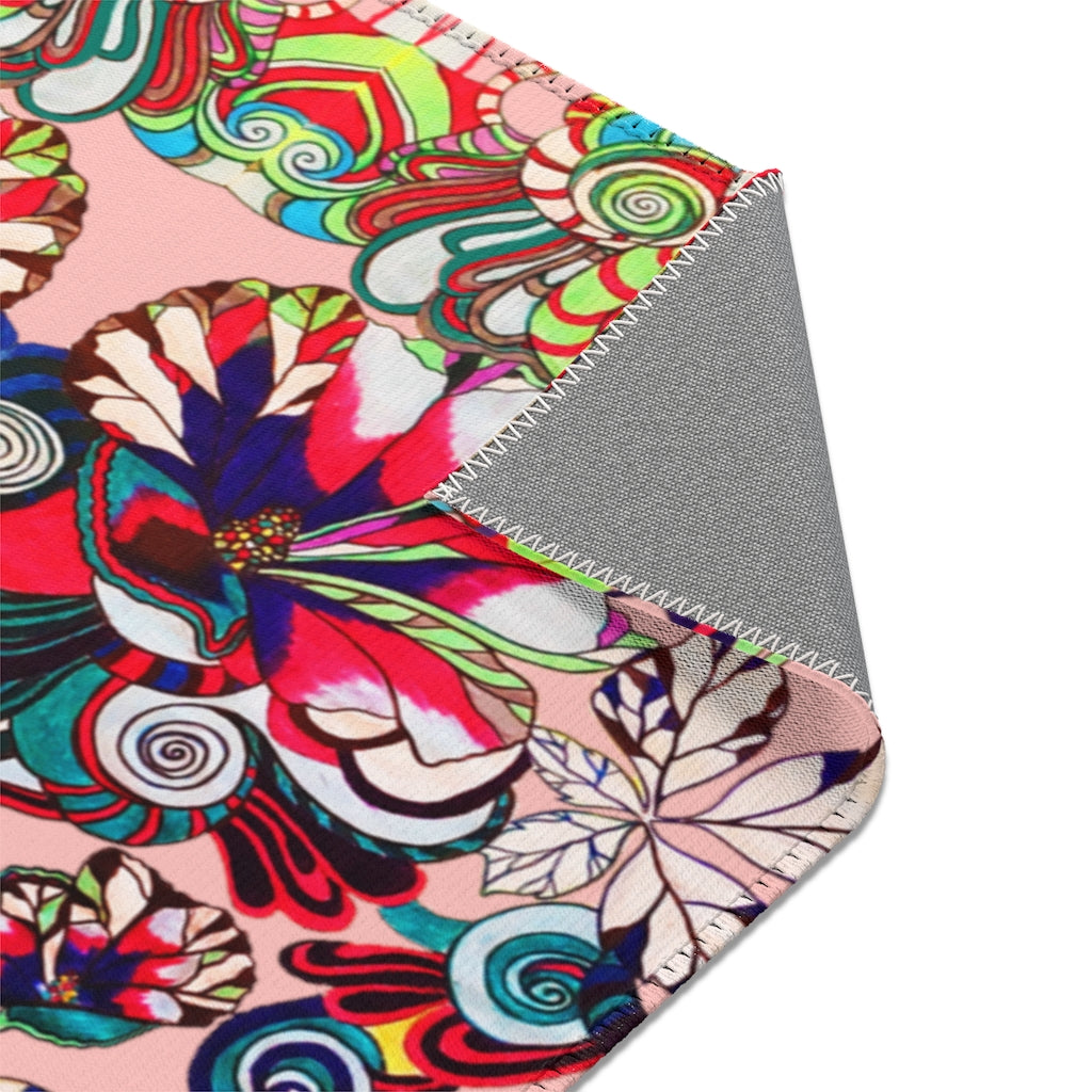 Artsy Floral Pop Blush Area Rug