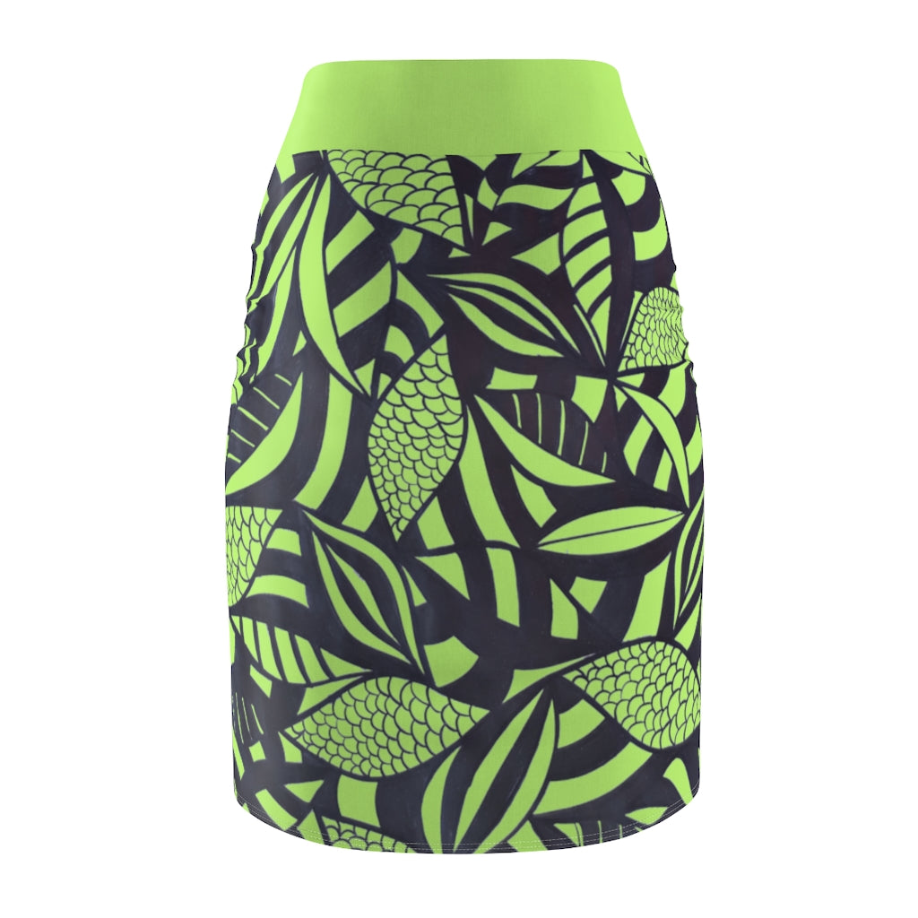 Tropical Minimalist Lime Pencil Skirt