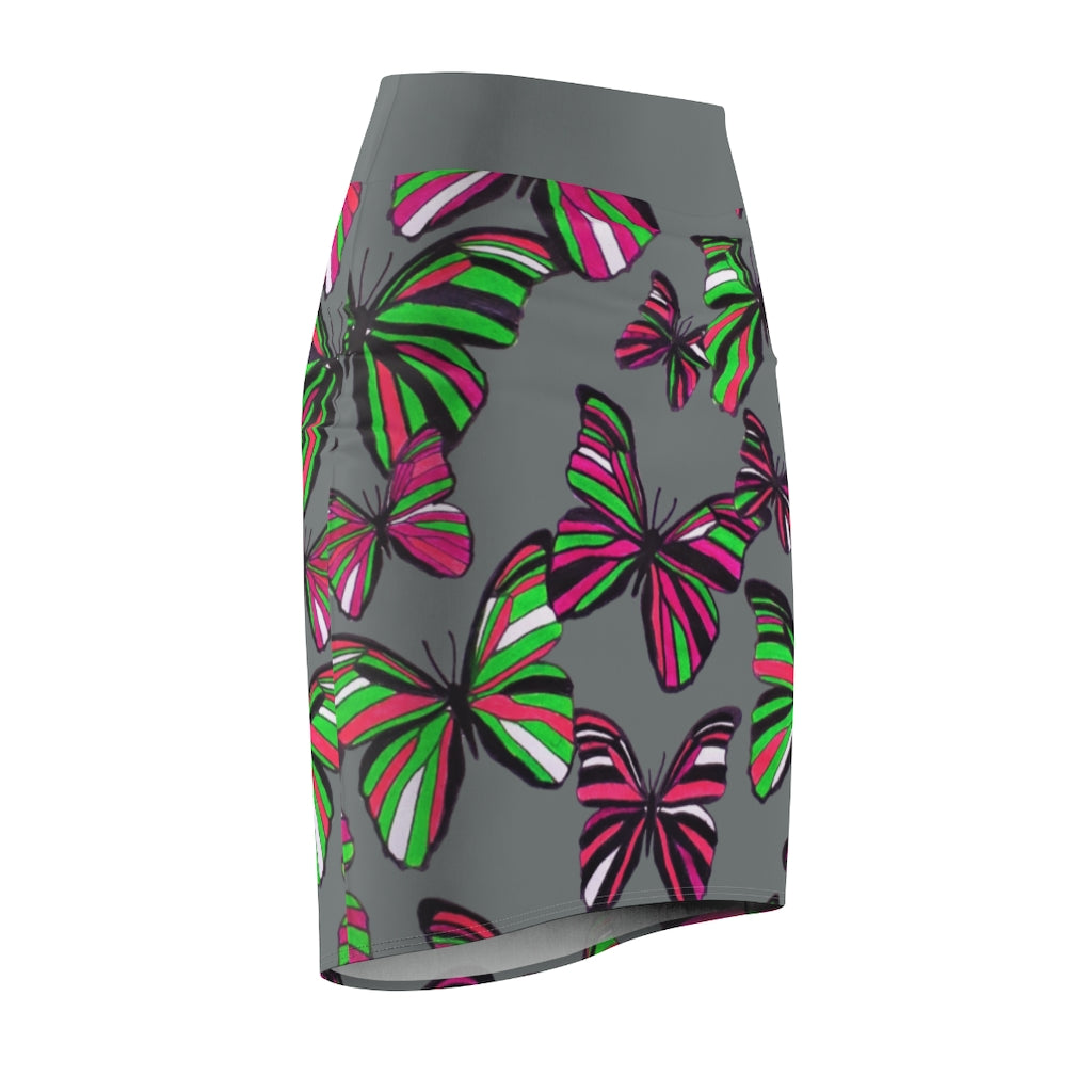 Ash Butterflies Pencil Skirt
