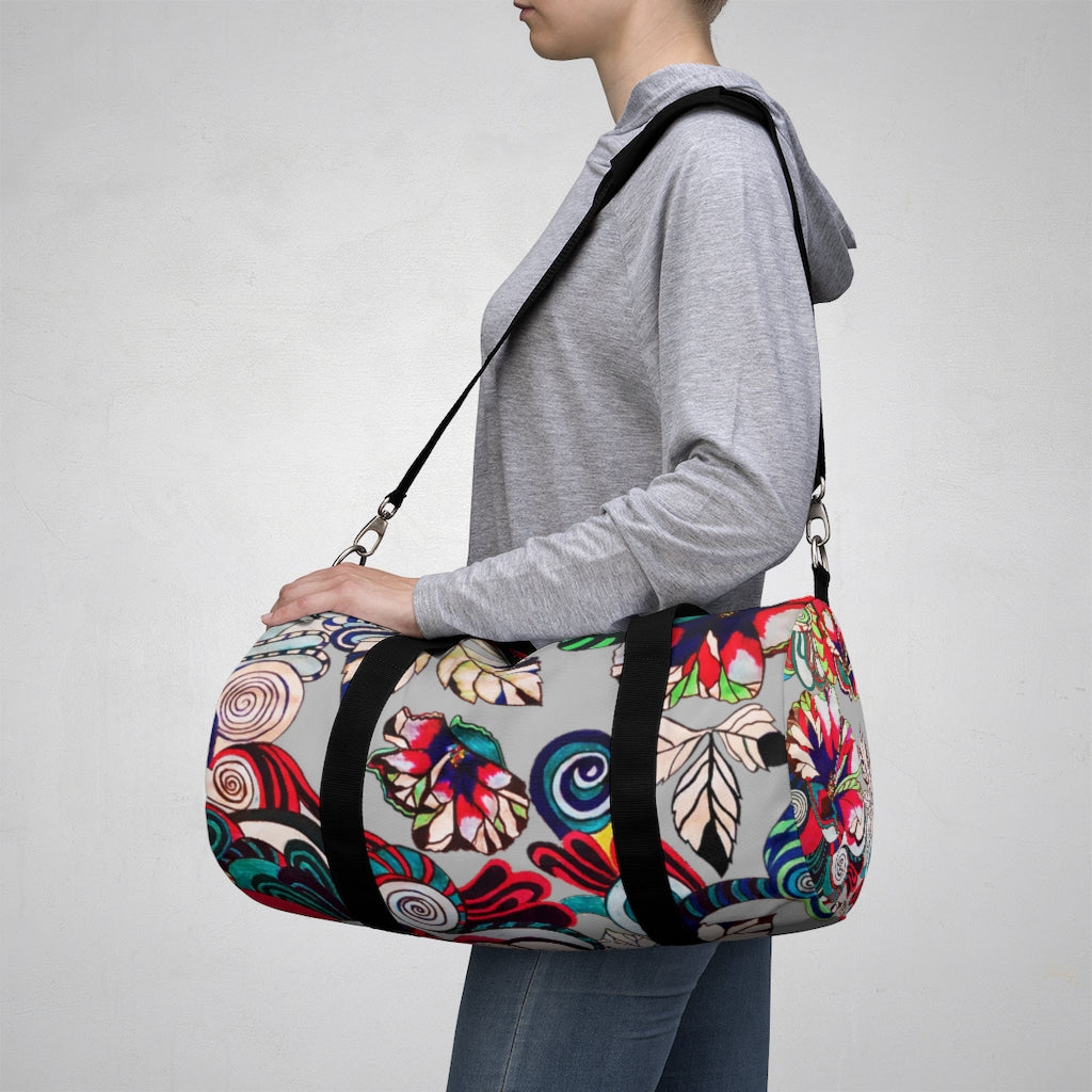 Artsy Floral Pop Slate Duffel Bag