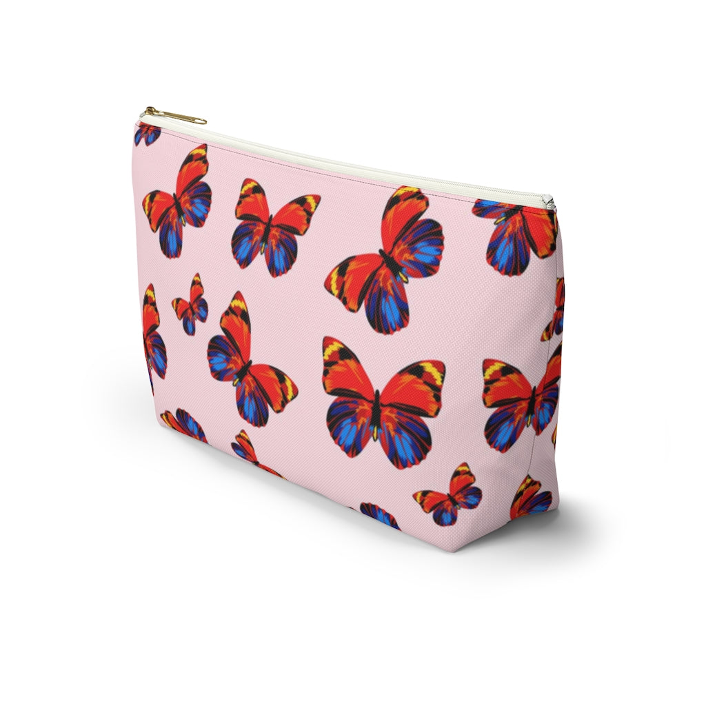 Tangerine Butterflies Accessory Pouch