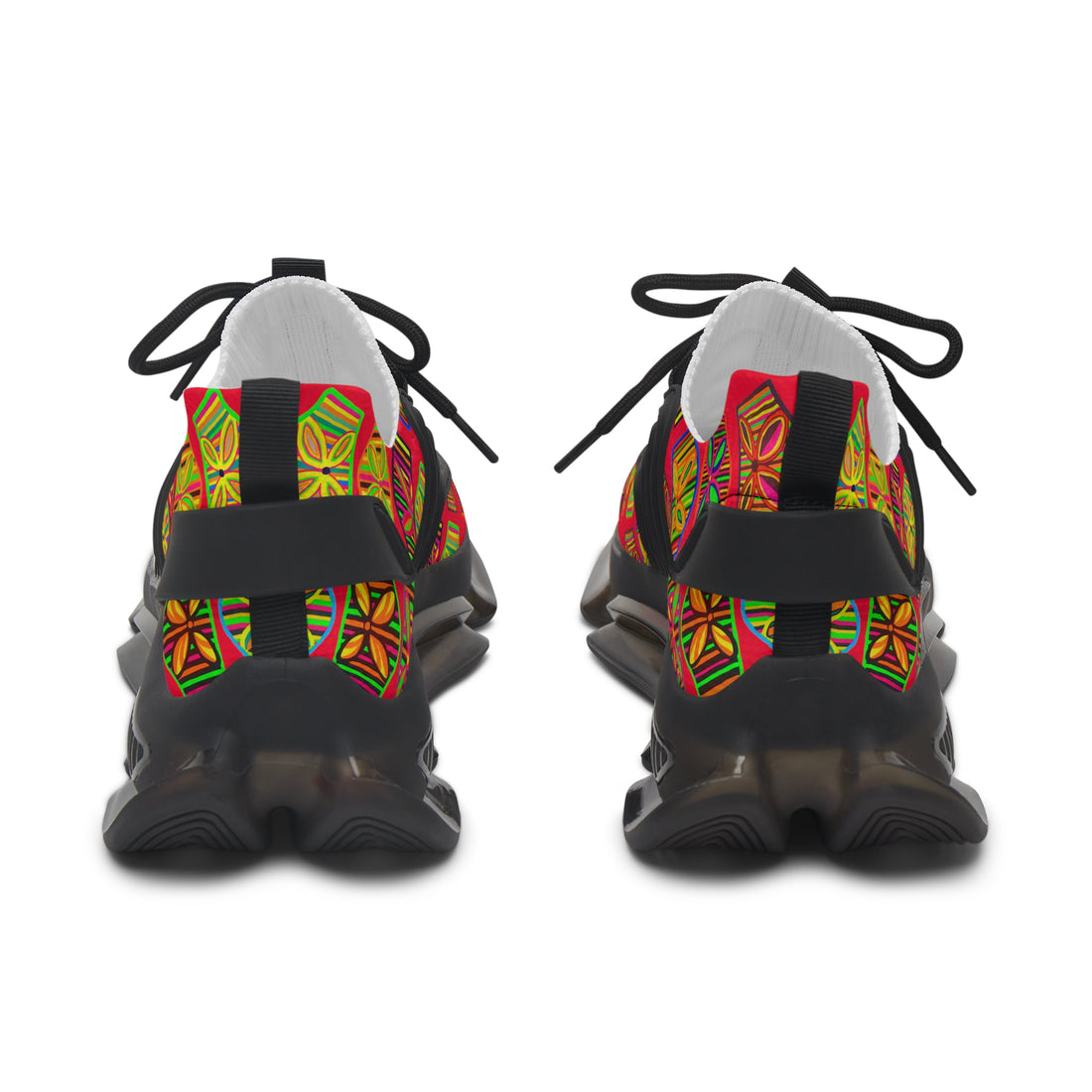 Red Deco Print OTT Women's Mesh Knit Sneakers