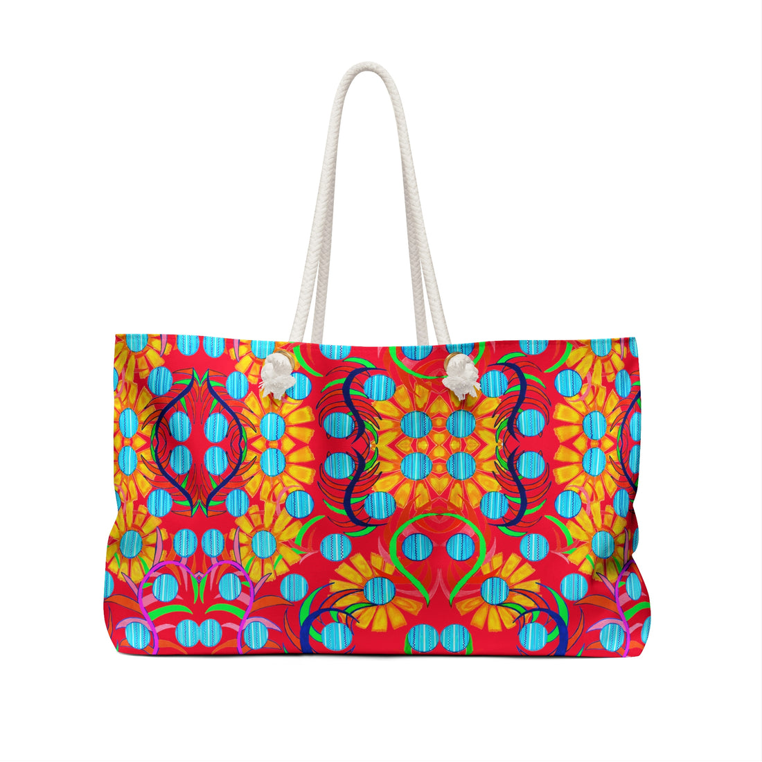Red Sunflower Weekender Open Beach Tote Bag