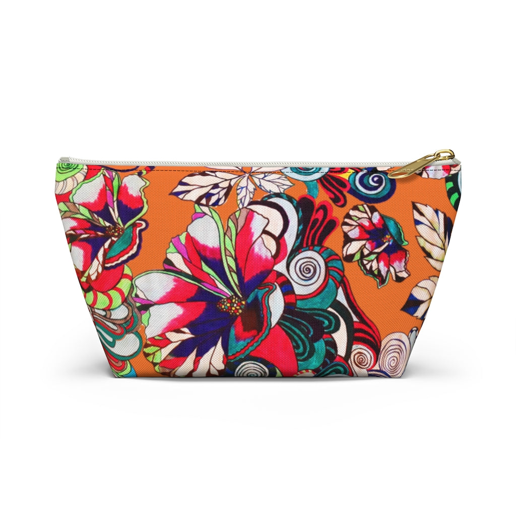 Floral Pop Orange Accessory Pouch