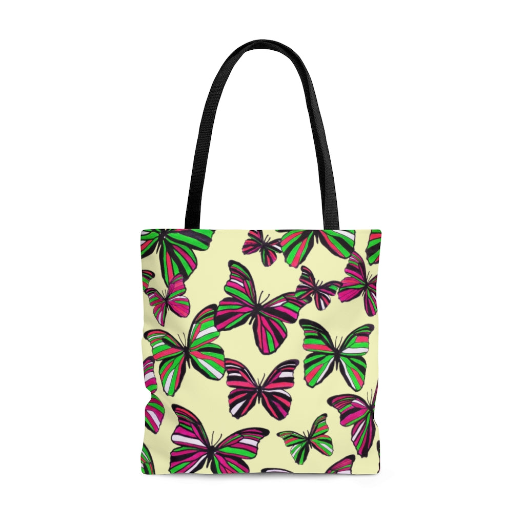 AOP Butterflies Lemon Tote Bag