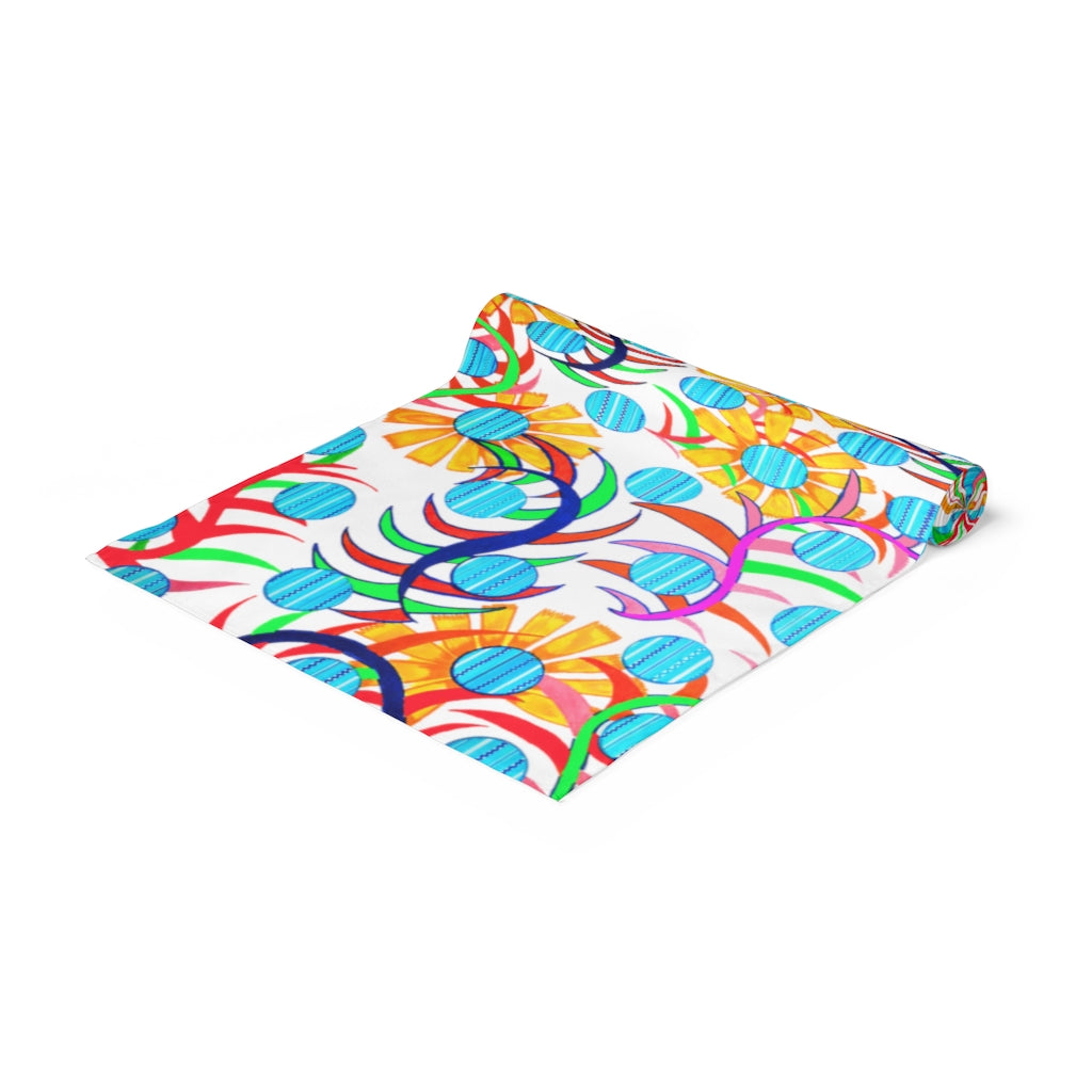 Sunflower White Table Runner