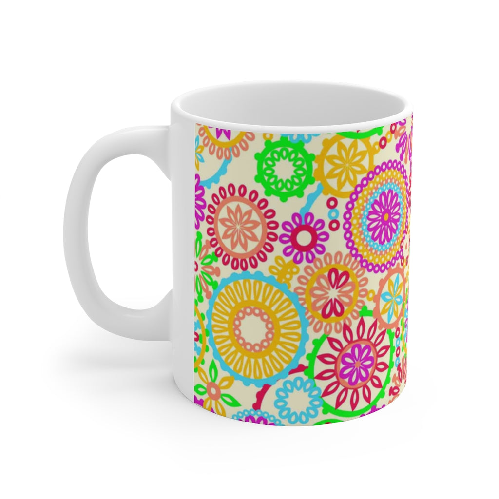 70S Circles Ceramic Mug 11oz