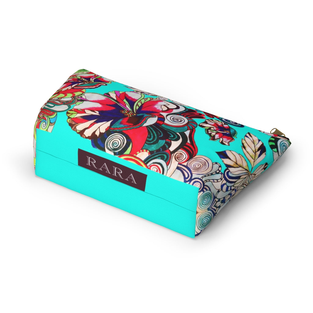 Artsy Floral Pop Cyan Accessory Pouch