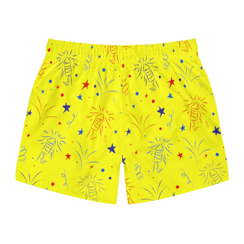 Men's Firecracker Canary Swimming Trunks