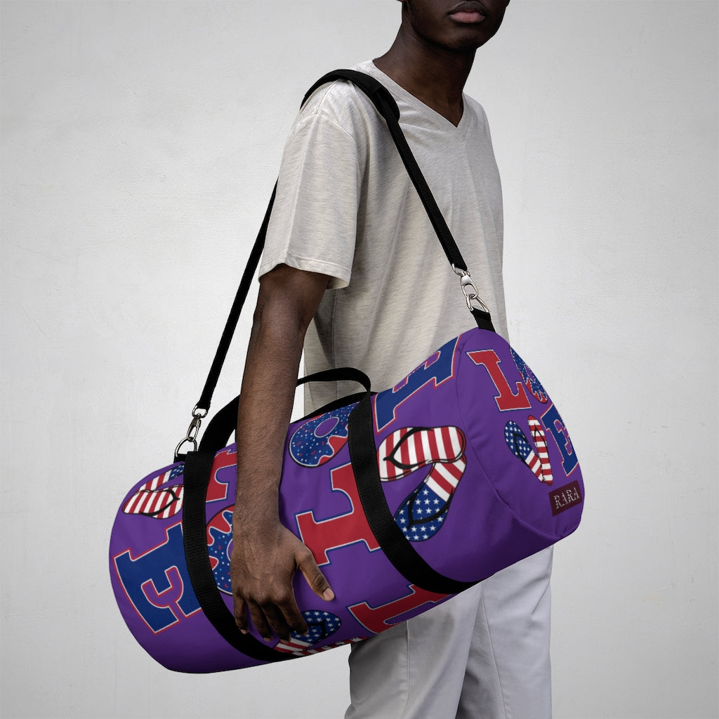 American Love Purple Duffel Bag