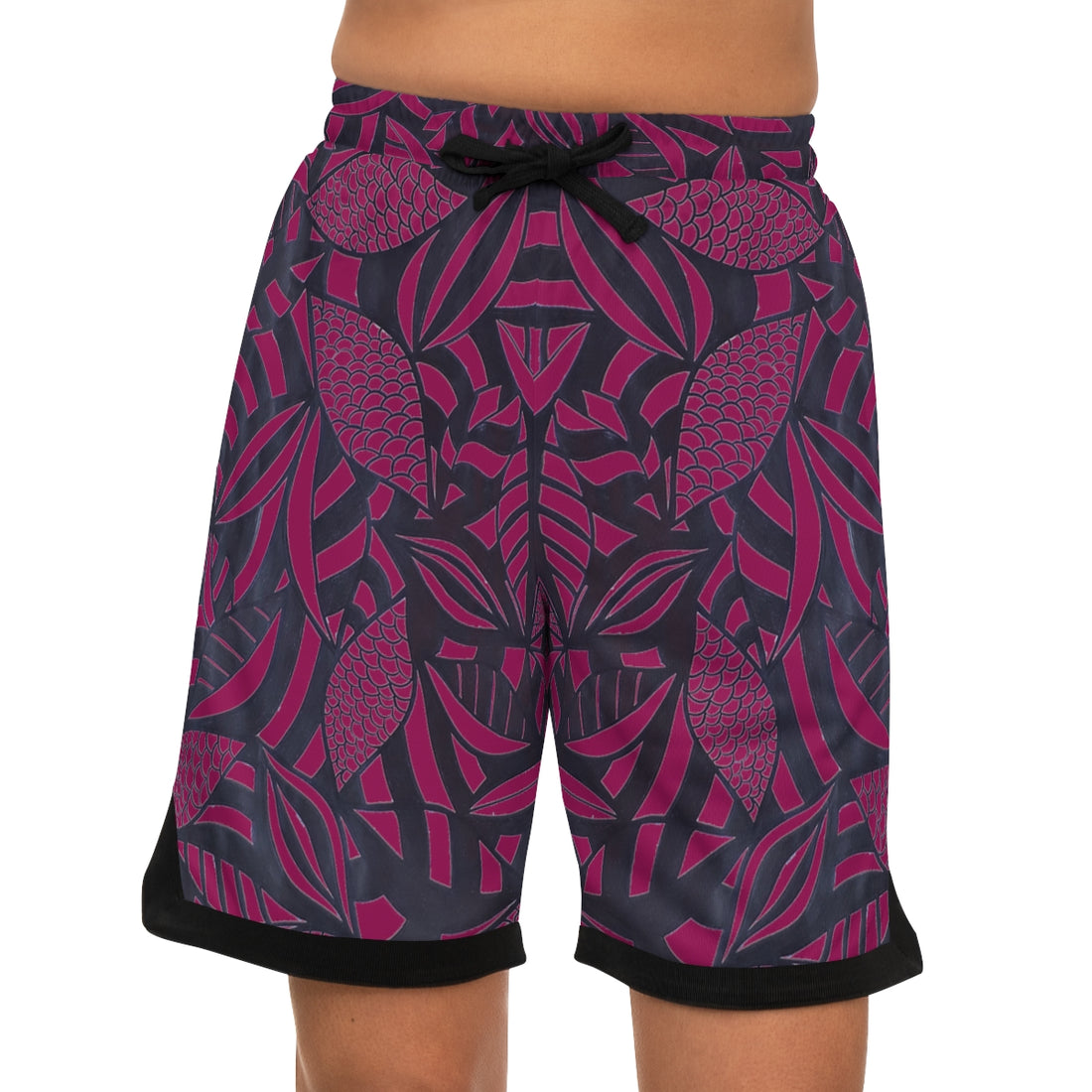Orchid Tropical Minimalist Basketball Rib Shorts (AOP)