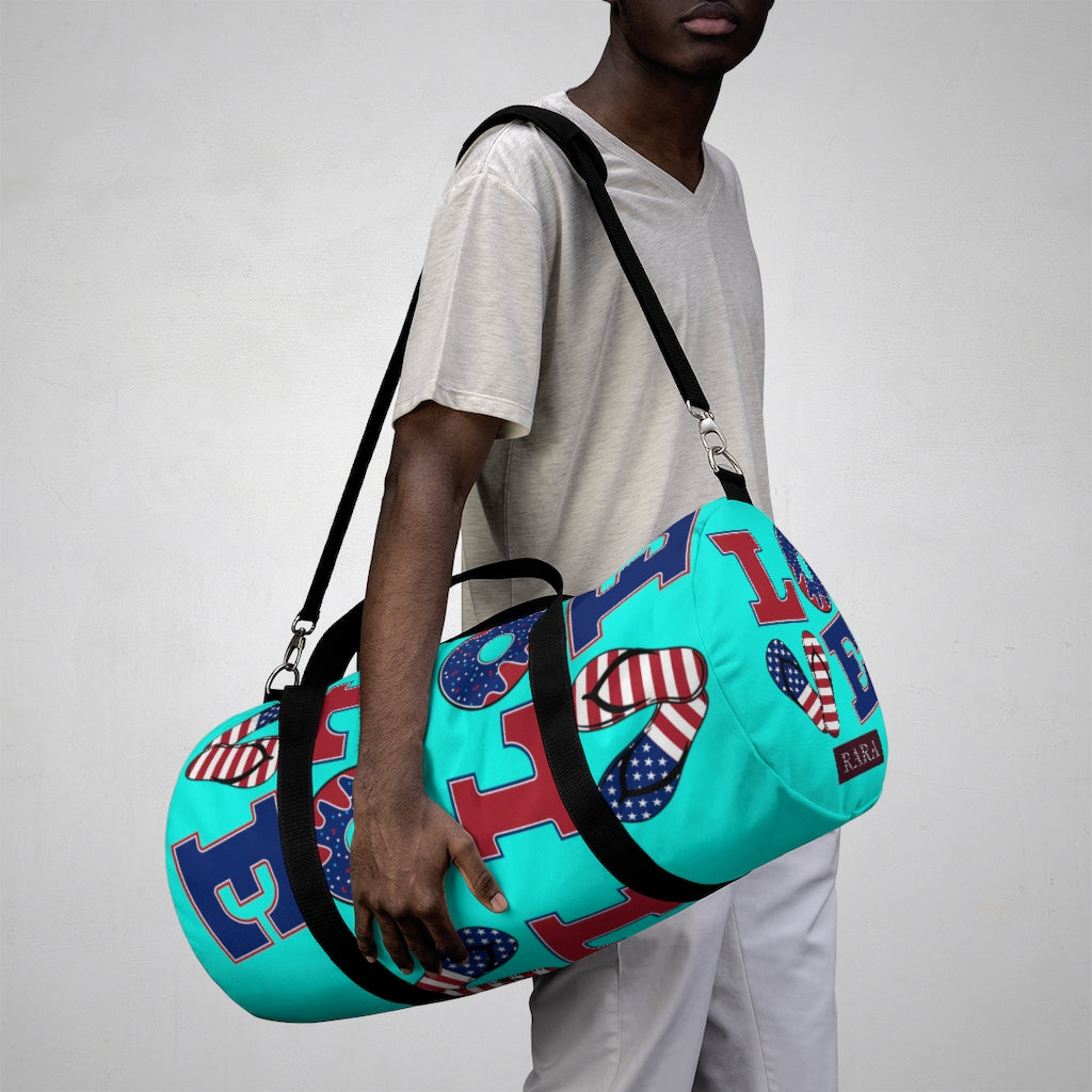 American Love Cyan Duffel Bag