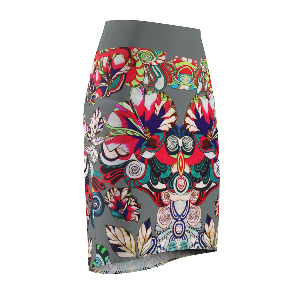 Floral Pop Ash Pencil Skirt