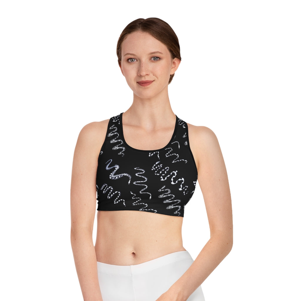 black snake print sports bra