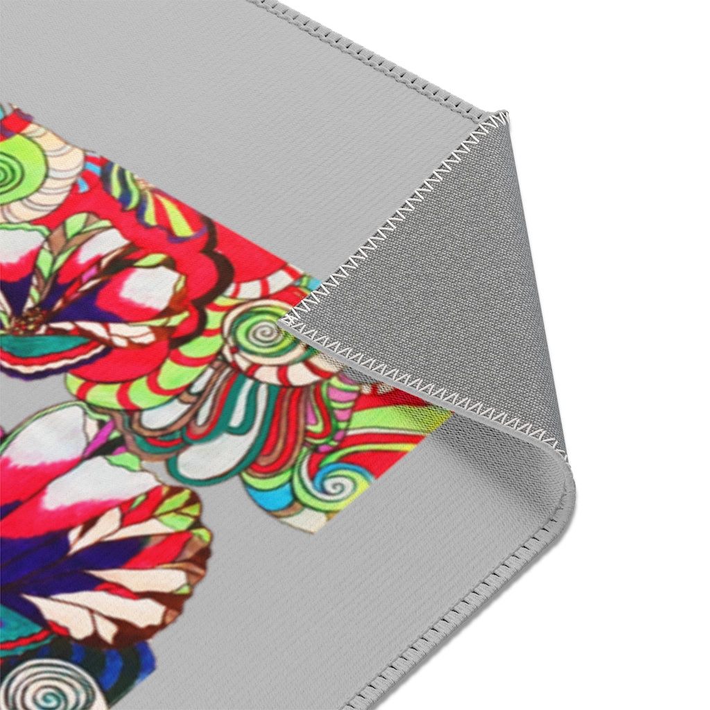 Artsy Floral Pop Slate Area Rug